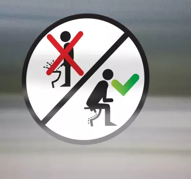 Sticker Im Sitzen urinieren Bad - TenStickers