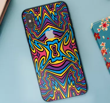 Aufkleber Iphone Lebendige Farben, groovige linien - TenStickers