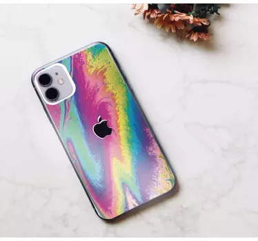 Aufkleber Iphone Marmorregenbogen - TenStickers