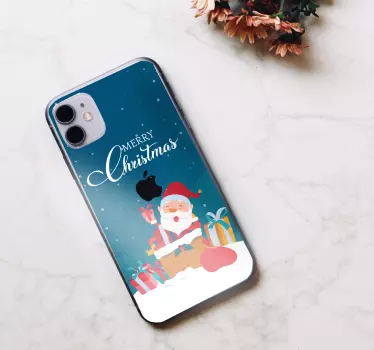 Iphone Aufkleber Weihnachtsmann in Socke - TenStickers