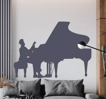 Aufkleber Klassische Musik Pianist einfacher musiker silhouette - TenStickers