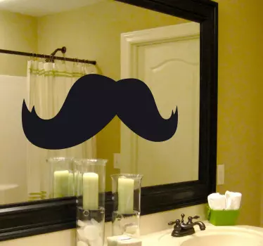 Moustache Spiegel Aufkleber - TenStickers