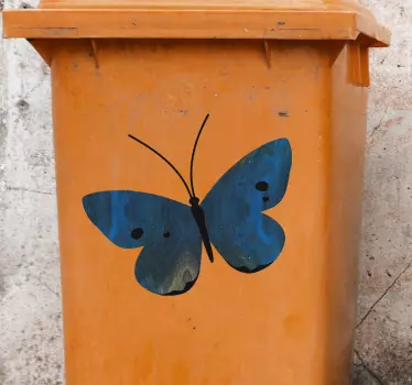 Aufkleber Mülltonne Blauer glitzer schmetterlingsflügel - TenStickers