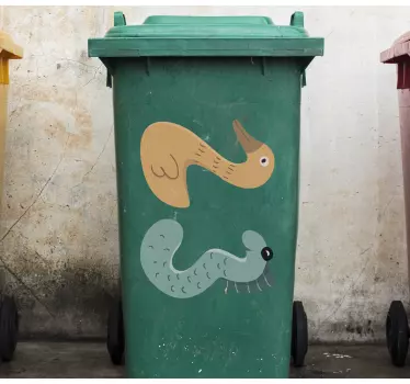 Aufkleber Mülltonne Cartoon-tierzahlen - TenStickers