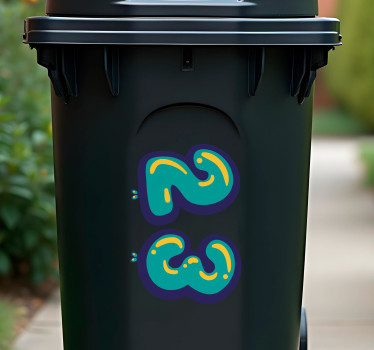 Aufkleber mülltonne farbenfrohes anpassbares design - TenStickers