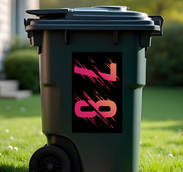 Aufkleber mülltonne in buntem farbklecks-design - TenStickers
