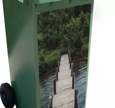 Aufkleber Mülltonne malerischer holzweg - TenStickers
