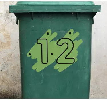Aufkleber mülltonne mit anpassbarer nummer - TenStickers
