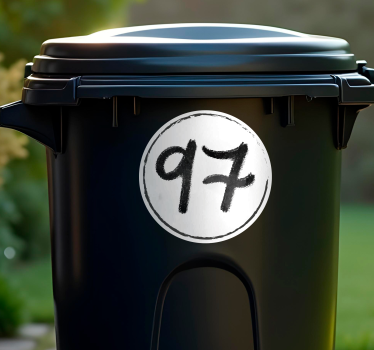 Aufkleber mülltonne mit individuellem zahlenlabel - TenStickers