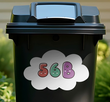 Aufkleber mülltonne mit niedlichen zahlenfiguren - TenStickers