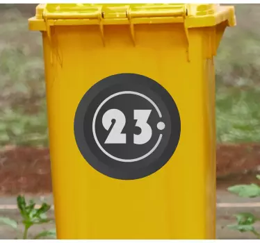 Aufkleber mülltonne mit personalisiertem zahlenetikett - TenStickers