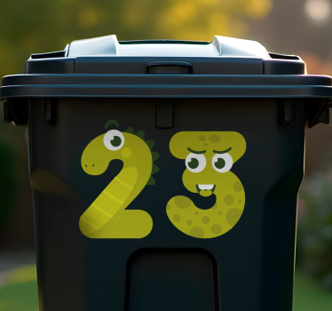 Aufkleber Mülltonne numerische reptilien - TenStickers