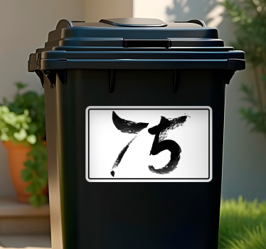 Aufkleber Mülltonne Schwarze zahl im kreidestil - TenStickers