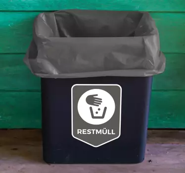 Mülltrennung Restmüll Aufkleber Mülltonne - TenStickers