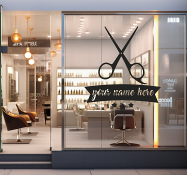 Schaufensteraufkleber ein personalisiertes Friseursalon - TenStickers