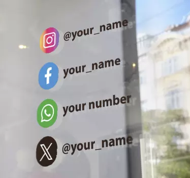 Schaufenster Aufkleber personalisierte soziale Medien Logos - TenStickers