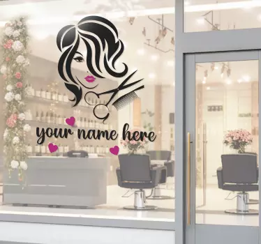 Schaufensteraufkleber persönliches Schönheits-Haarsalon - TenStickers