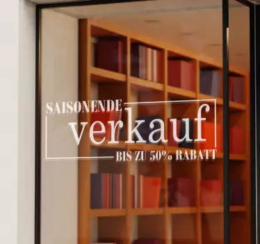 Schaufenster Aufkleber Saisonende  - TenStickers