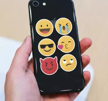 Klebefolie Schaufenster Emoji Set iPhone - TenStickers
