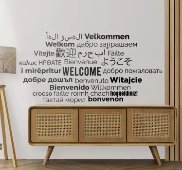 Wandtattoo Wohnzimmer Willkommen in allen sprachen - TenStickers