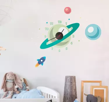 Aufkleber Uhr Planeten - TenStickers