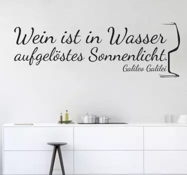 Wandtattoo Küche Wein ist Wasser - TenStickers