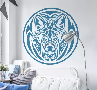 Aufkleber Wildes Tier Wolf Tribal - TenStickers