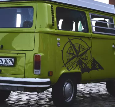 Wohnmobil Aufkleber Kompass Berg - TenStickers
