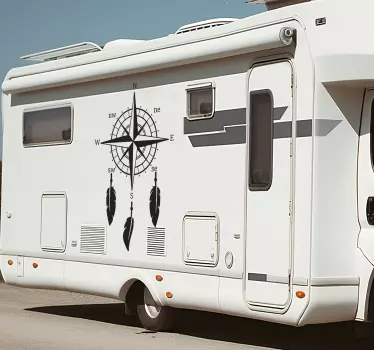 Wohnmobil Aufkleber Kompass mit Federn - TenStickers