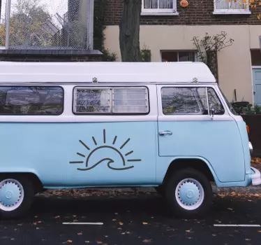 Welle Sonnenuntergang Wohnmobil Aufkleber - TenStickers