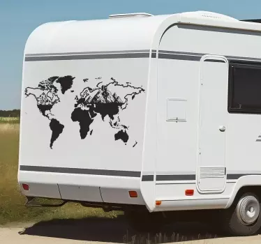 Wohnmobil Aufkleber weltkarte - TenStickers