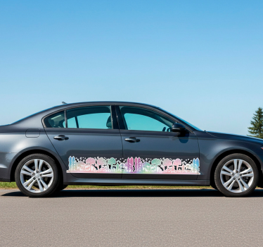 Autoaufkleber berglandschaft silhouette - TenStickers