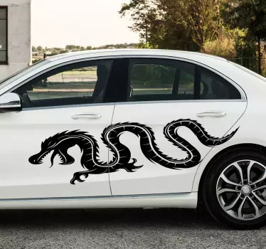 Chinesischer Drache Autoaufkleber schwarz - TenStickers