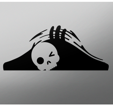 Autoaufkleber creepy skull welle - TenStickers