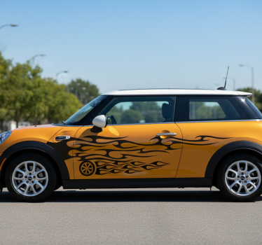 Autoaufkleber dünne schwarze reifenflammen - TenStickers