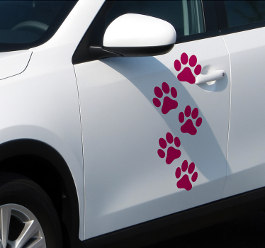 Autoaufkleber einfarbige pfoten set - TenStickers