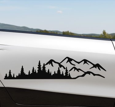 Autoaufkleber einfarbiger bergwald - TenStickers