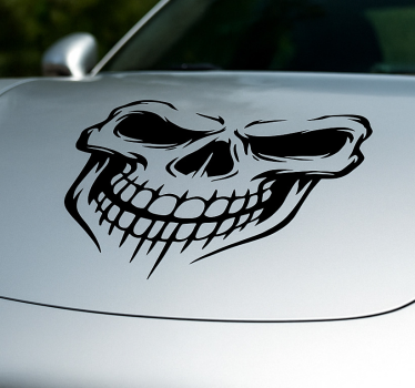 Autoaufkleber grinsender totenkopf haube - TenStickers