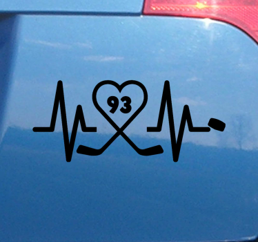 Autoaufkleber herz puls hockey - TenStickers