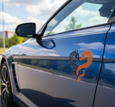Autoaufkleber herzförmige drachen - TenStickers