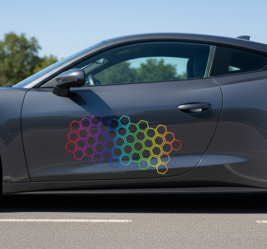 Autoaufkleber in leuchtenden bunten sechsecken - TenStickers