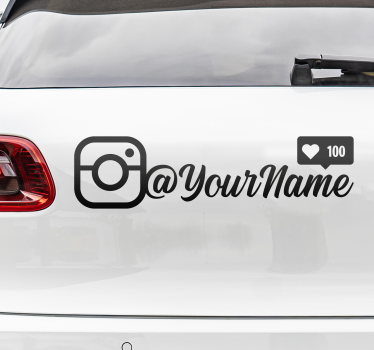 Autoaufkleber individueller instagram name jugendstil - TenStickers