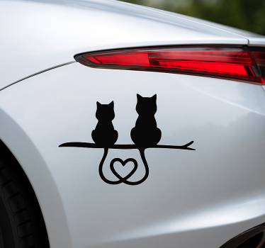 Autoaufkleber katzenschwanz herz - TenStickers