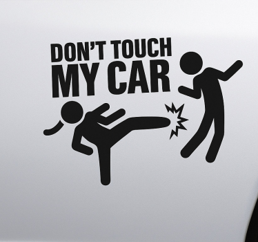 Autoaufkleber lustige karatekick warnung - TenStickers