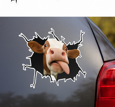 Autoaufkleber lustiger kuh durchbruch - TenStickers