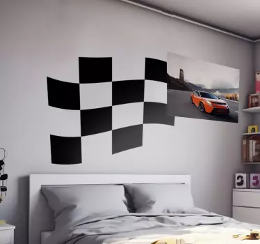 Aufkleber Auto Rennflagge - TenStickers