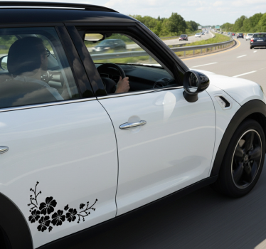 Autoaufkleber schwarze blumen ecke - TenStickers