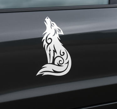 Autoaufkleber sitzender wilder alpha-wolf - TenStickers