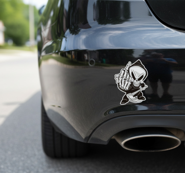 Autoaufkleber skelett mit mittelfinger - TenStickers