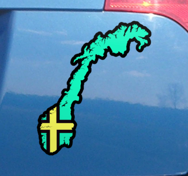 Autoaufkleber umriss norwegens - TenStickers